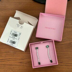 Authentic Swarovski Green and White Drop Earrings Never Worn